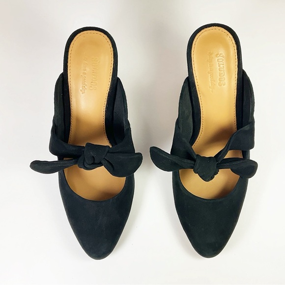 Soludos Lani Bow Suede Heeled Mules - Picture 4 of 10